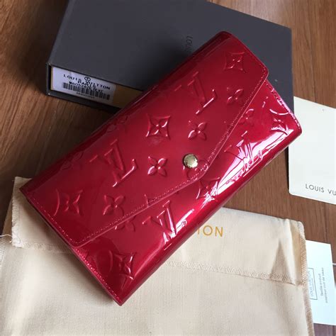 louis vuitton red patent leather wallet|Louis Vuitton wallet billfold.